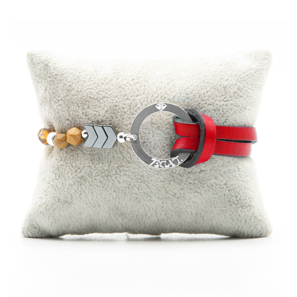 Bracelet Personnalisable Phoenix Woodstone Argent rouge