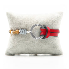 Charger l&#39;image dans la galerie, Bracelet Personnalisable Phoenix Woodstone Argent rouge