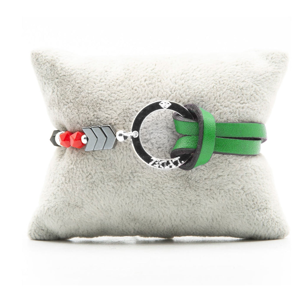 Bracelet Personnalisable Phoenix Rouge Argent Vert