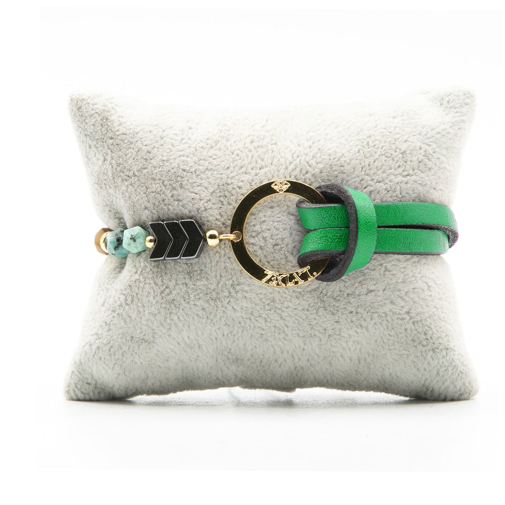 Bracelet Personnalisable Phoenix Emeraude Or Vert