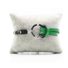 Charger l&#39;image dans la galerie, Bracelet Personnalisable Onyx Argent Vert