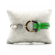 Charger l&#39;image dans la galerie, Bracelet Personnalisable Phoenix Agate Grise Or Vert