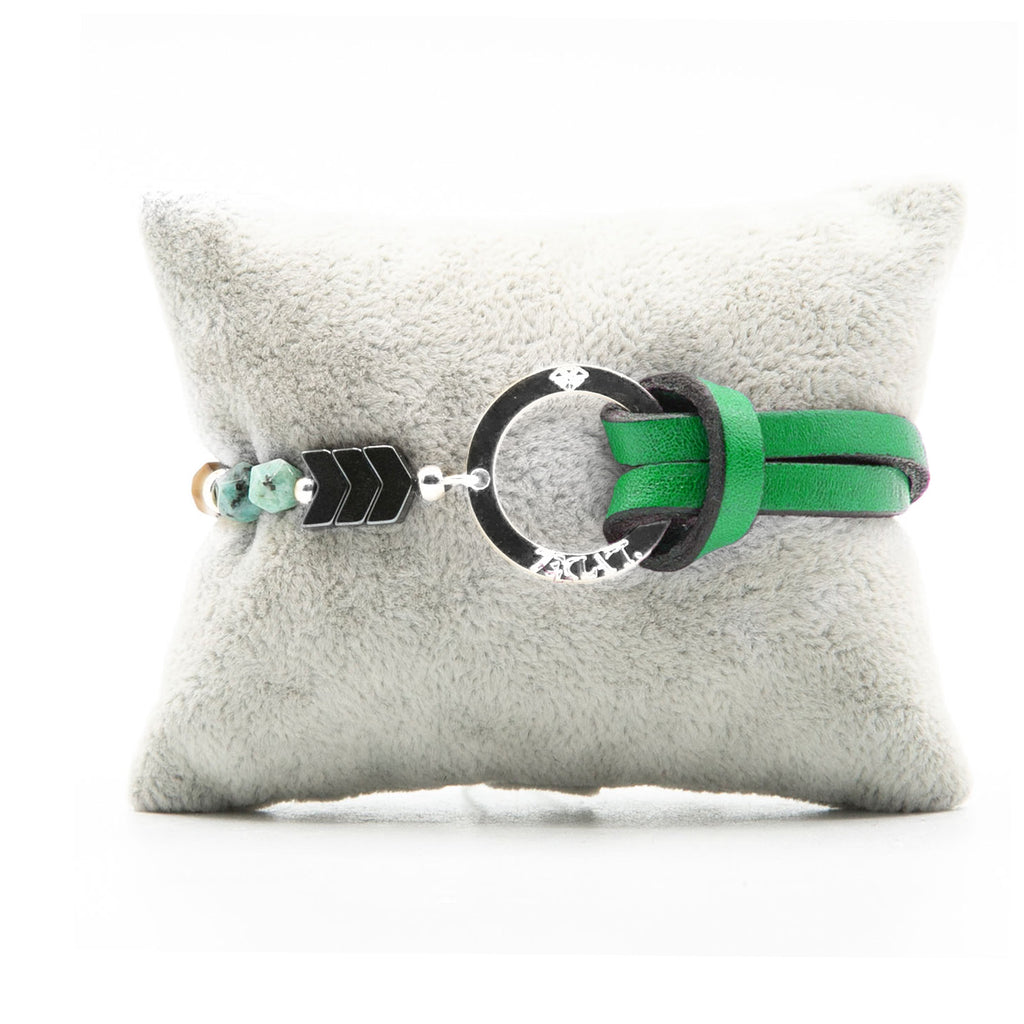 Bracelet Personnalisable Phoenix Emeraude Argent Vert