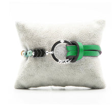 Charger l&#39;image dans la galerie, Bracelet Personnalisable Phoenix Emeraude Argent Vert